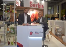 Pollino Fruit exports blueberries and apples from Serbia. They came to Fruit Logistica to find new markets, now that it's become more difficult to export to Russia. They managed to find some new contacts in Western Europe. On the left is Director Andrej Stanarevic.